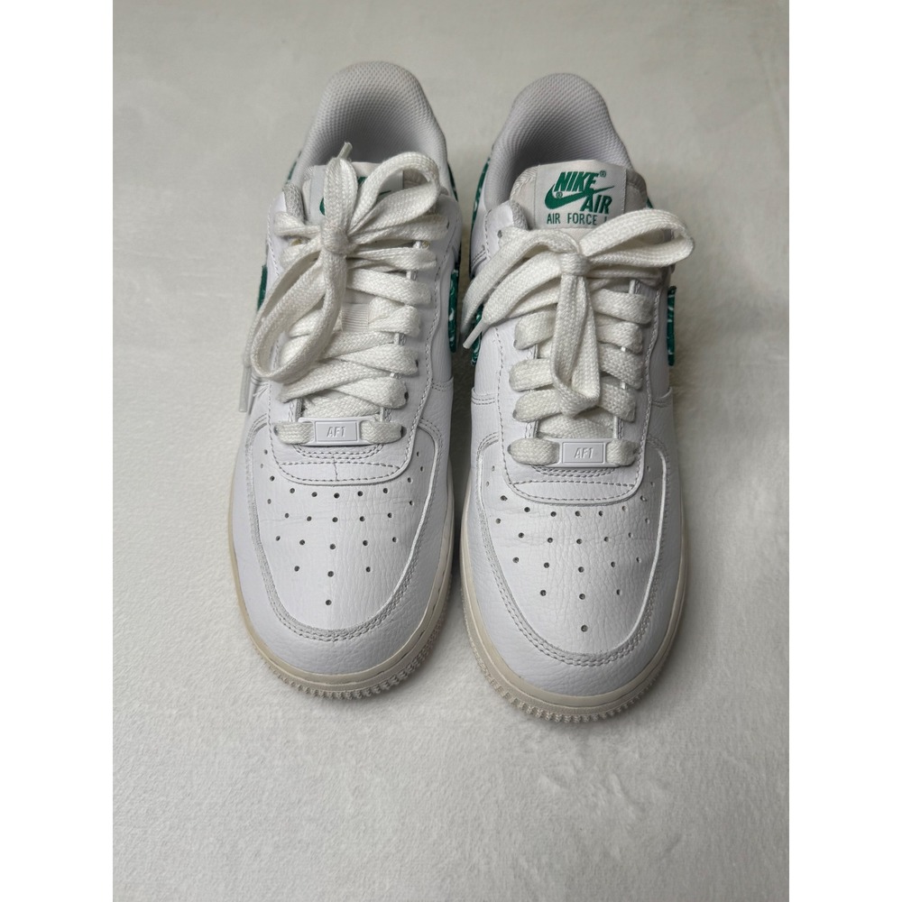 Nike Air Force 1 07 Essential Green Paisley Womens 8 White Sneakers DH4406-102